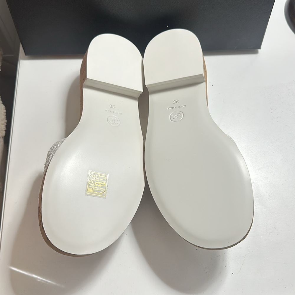 CHANEL “Mules” tweed white size 38 - Picture 3 of 5